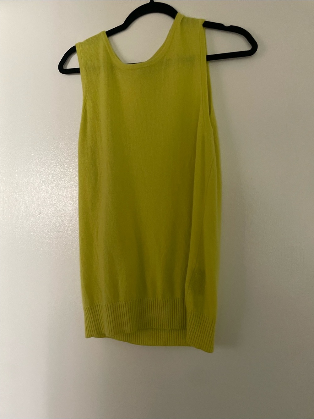 Sutton Cashmere bright lime yellow Cashmere Top xl